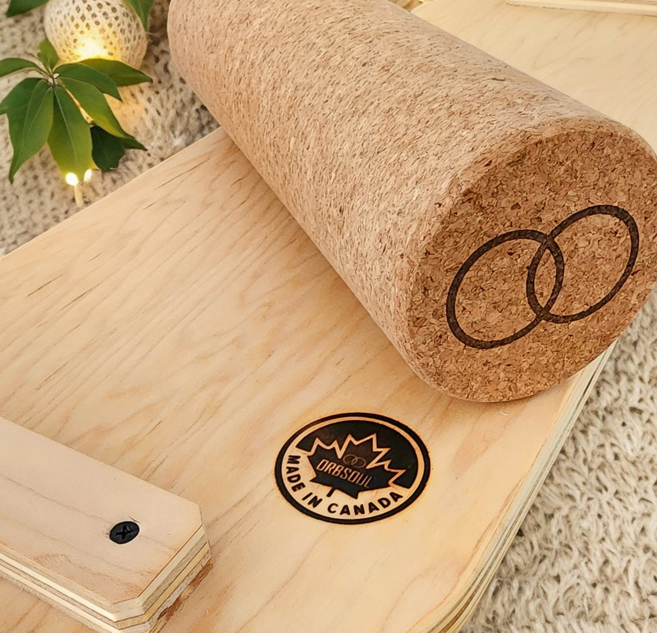 orbsoul made in canada balance board back with cork roller